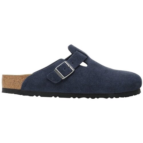 Birkenstock Boston Suede Leather Narrow - New Navy Plava Slike