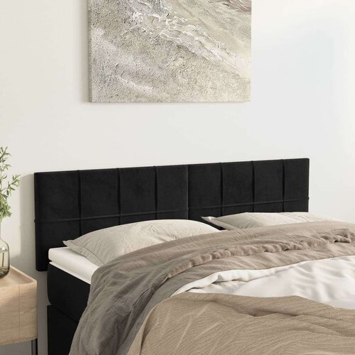  Uzglavlja 2 kom crna 72 x 5 x 78/88 cm bar&amp;scaron;unasta Slike