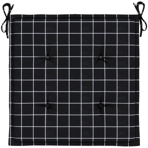  Jastuci za vrtne stolice 4 kom crni karirani 50x50x4 cm tkanina Slike