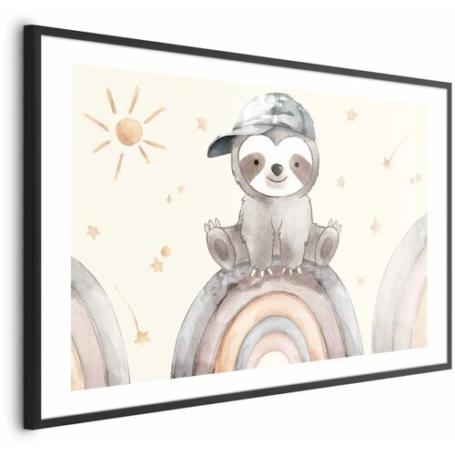  Plakat - Little Animal Among Stars and Rainbows 42x29.7 Crni okvir s margom Cijene