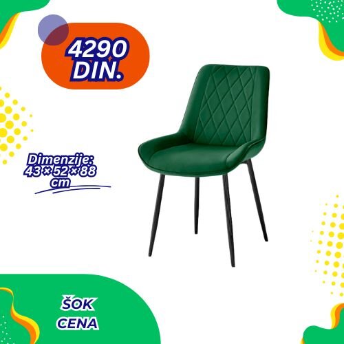 Zotrix Verona stolica za trpezariju br: 58 - zelena Slike