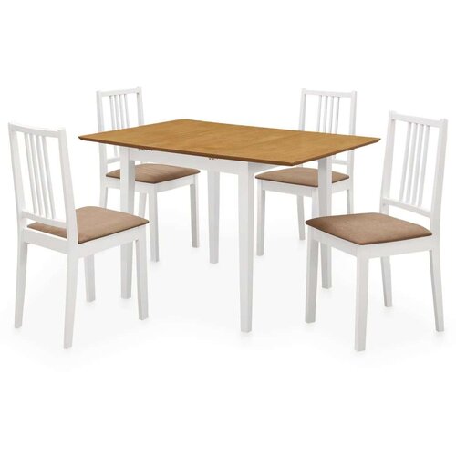  276409 5 Piece Dining Set MDF White (247625+247635) Cijene