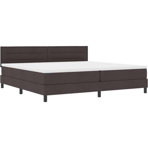 Box Spring Krevet s Madracem Tamno Smeđa 200x200 cm Tkanina Slike