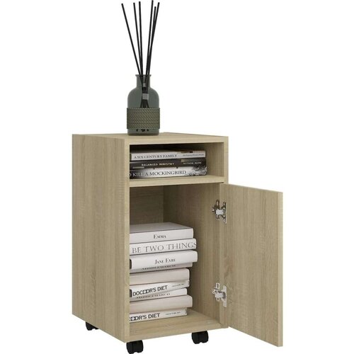  Stranska omarica s kolescki sonoma hrast 33x38x60 cm ive Slike