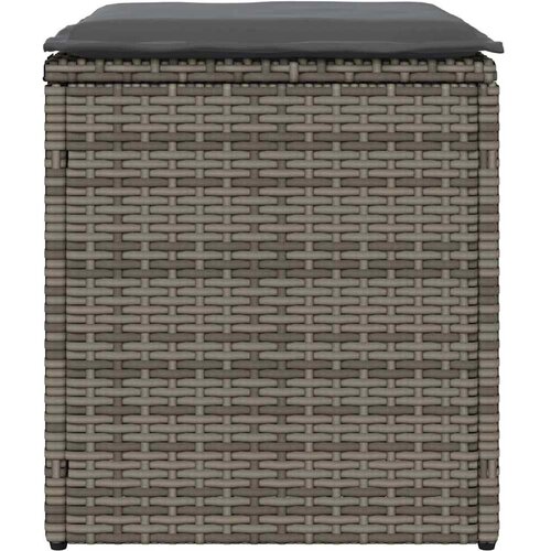  Vrtni tabure s jastucima 2 kom sivi 40x40x43 cm poliratan Slike