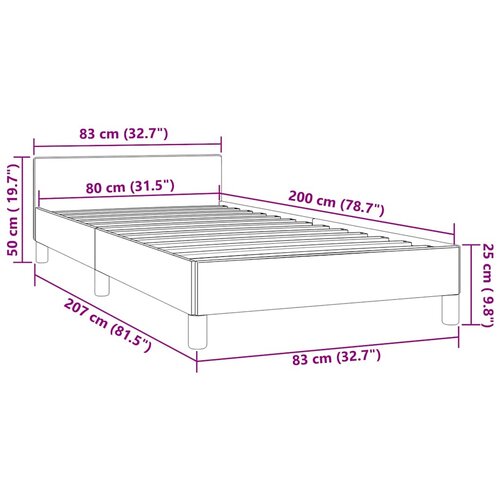  Okvir za krevet s uzglavljem bez madraca 80x200 cm bar&amp;scaron;unasti Slike