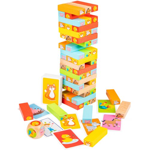 New Classic Toys Leseni stolp Jenga z živalmi Cene