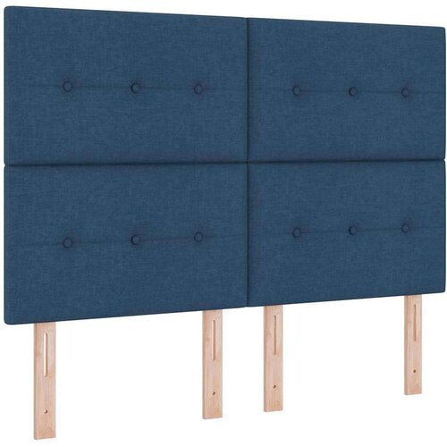  LED Box Spring Krevet s madracem Plava 160 x 200 cm tkanina Slike