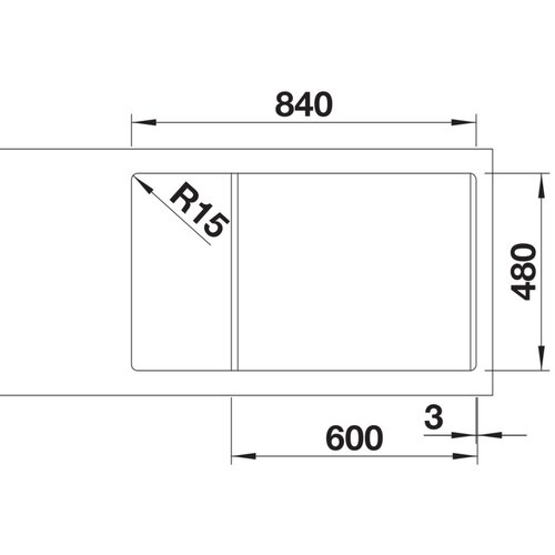 Blanco legra xl 6 s crna - 860x500/190 mm Slike