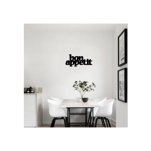 WALLXPERT Zidna dekoracija Bon Appetit 2, 59x27 cm, 1,2 mm, Crna Cene