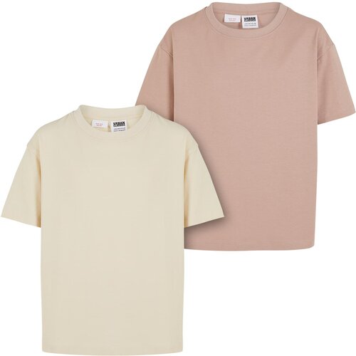 Urban Classics Girl&amp;#039;s oversized boyfriend t-shirt 2-pack cream/pink Slike