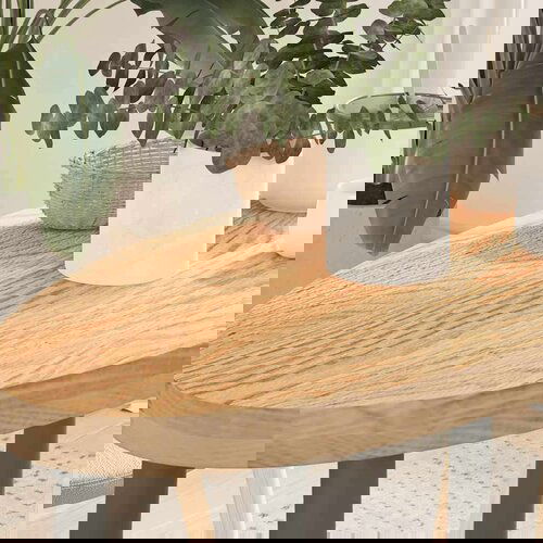 VidaXL Mizna plo&amp;scaron;ča 80x40x4 cm trdna hrastovina ovalna Slike