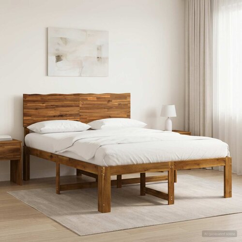  Krevetni okvir s uzglavljem ROSTOCK Prirodna 152 x 203 cm Cijene