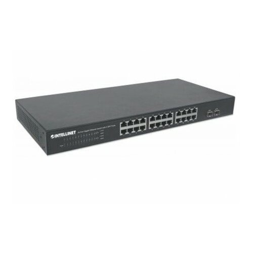 Intellinet Switch 24-Port Neupravljiv Gigabit Ethernet, 2xSFP Port crni Cene