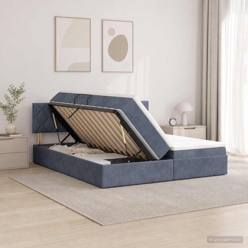  Krevet s od storage s uzglavljem 2 kom. Tamnosiva Cijene