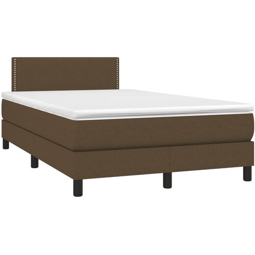 VidaXL Box spring postelja z vzmetnico temno rjava 120x190 cm blago, (21111364) Slike