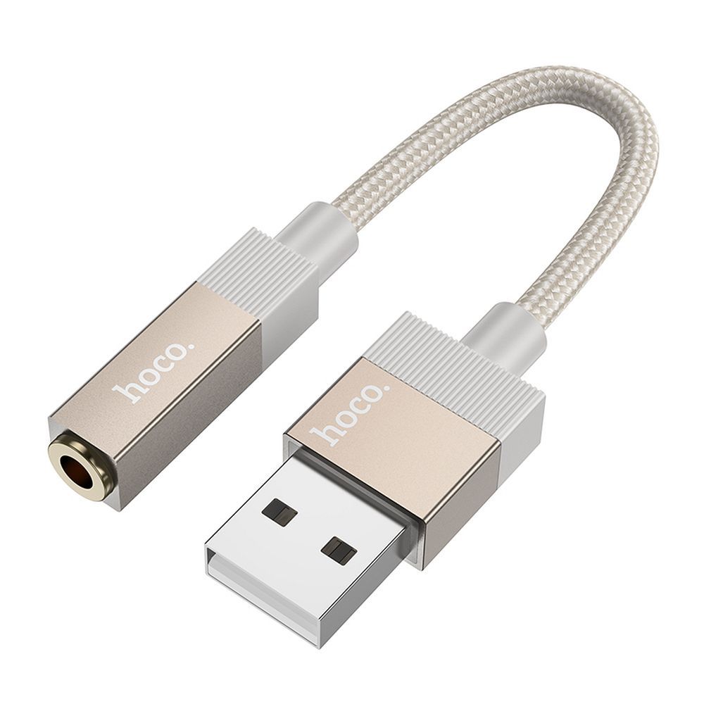  Adapter AUX USB A (muski) na Jack 3,5 mm (zenski) Hoco UPA32D zlatni Slike