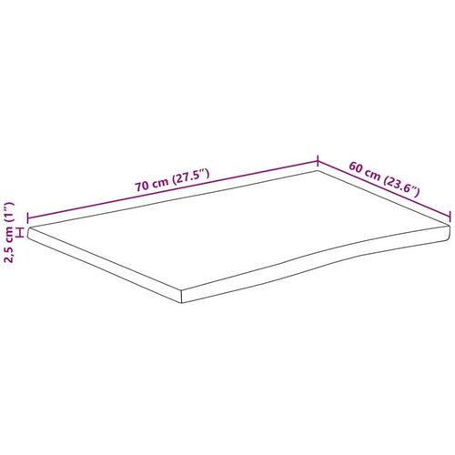  Stolna ploča 70x60x2 5 cm od masivnog drva manga sa živim rubom Slike