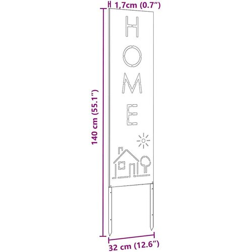 VidaXL Privatnost u vrtu Antracit 32 x 140 cm Hladno valjana čelična Slike