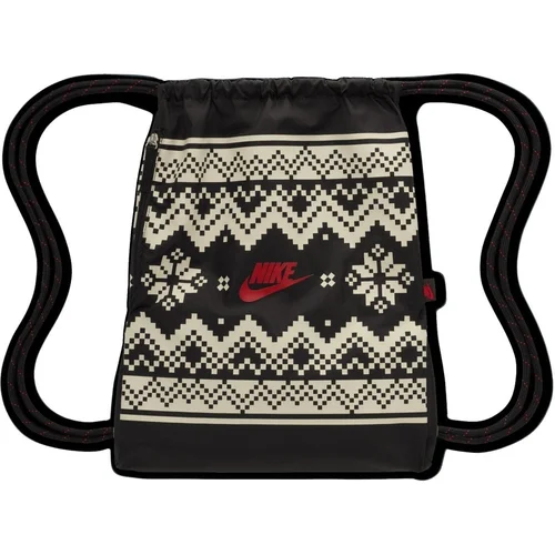 Nike Heritage Holiday Drawstring Bag Black/White Fair Isle Sportska torba