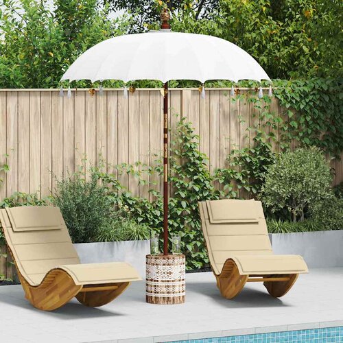 vidaXL balineški parasol krema 180-190 cm pamuk, solidno drvo Cijene