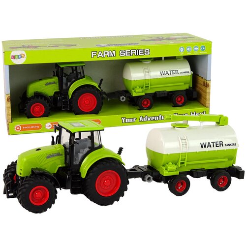  Tractor With Big Wheel Trailer Green Farm Slike