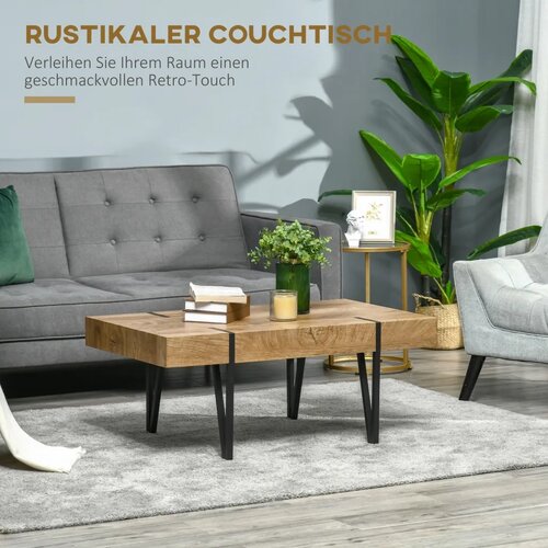  Klub stolić u industrijskom stilu 105 cm x 60 cm x 42 cm crni + smeđi Slike