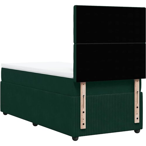 Box spring krevet s madracem tamnozeleni 90x190 cm bar&amp;scaron;unasti Slike