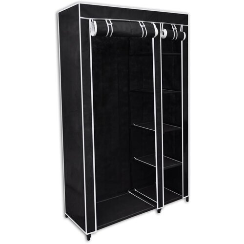 vidaXL Zložljiva garderobna omara črne barve 110 x 45 x 175 cm Cene