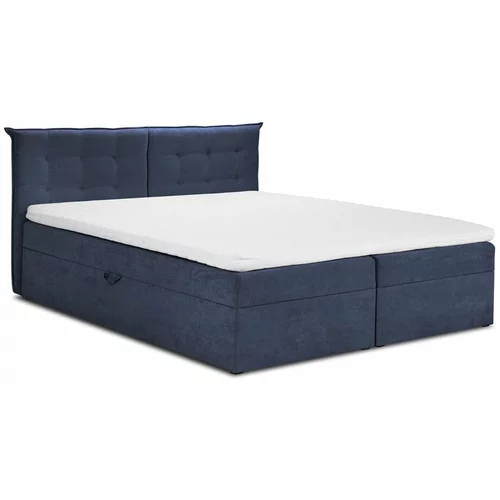 Mazzini Beds temno modra postelja Echaveria, 200 x 200 cm