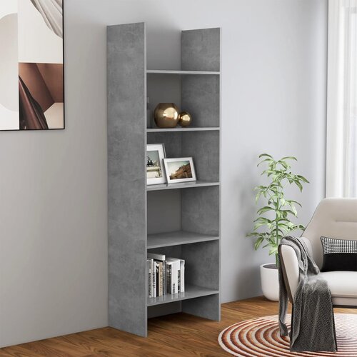 Furnova Knjižna omara betonsko siva 60x35x180 cm iverna plošča, (21932097) Cene