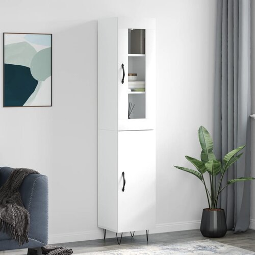  Visoka komoda bijeli 34,5x34x180 cm od konstruiranog drva Slike