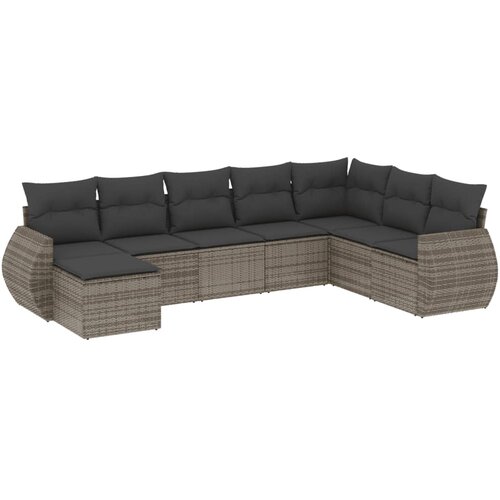 Maison Chic Seti vrtnega pohištva - Vrtna garnitura - Vrtni pohištvo set 8-delna z blazinami siv poli ratan, (21800074) Cene