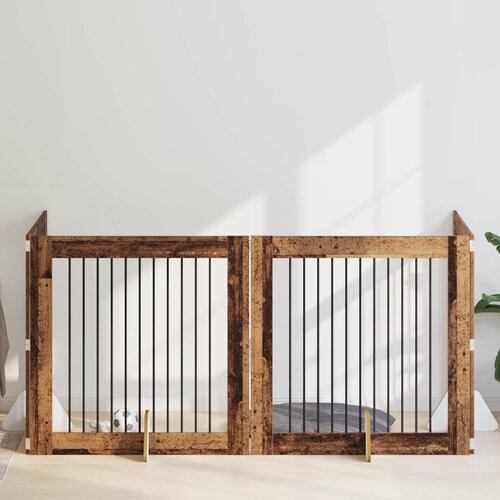  Vrata za pse s postoljem 4 pcs Staro drvo 100 x 100 cm Cijene