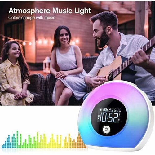 Venisymlis Led Atmosferska Lučka Bluetooth Zvočnik Budilka, Nočna Lučka Budilka Za, 4 Stopnje Svetlosti, Digitalna Budilka Za Najstnike, Spalnica, (22060579) Cene