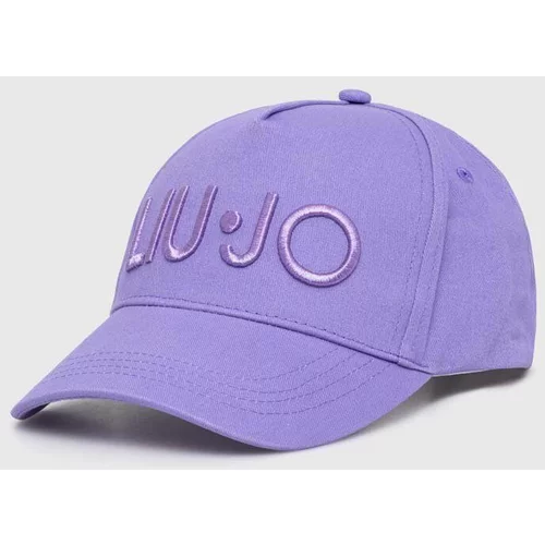 Liu Jo Bombažna bejzbolska kapa vijolična barva