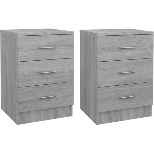 Maison Chic Dvo delni komplet Nočne omarice - Nočne mize siva sonoma 38x35x56 cm konstruiran les, (21686872) Slike