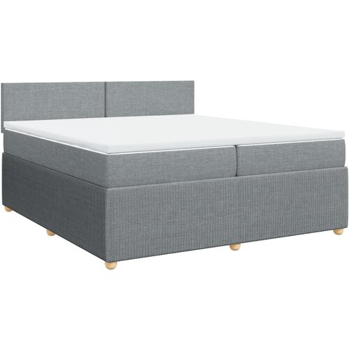 Maison Chic Box spring postelja - Vzmetna postelja z vzmetnico svetlo siva 200x200 cm blago SL17751, (21894552) Cene