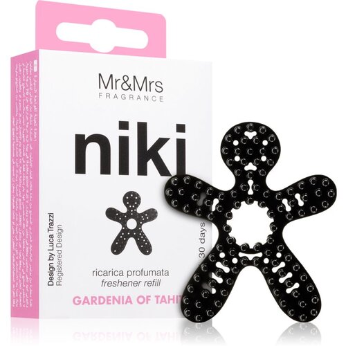 Mr&amp;amp;Mrs Fragrance Niki Extra Strong Gardenia Of Tahiti osvežilci za vozilo polnilo 1 ks Slike