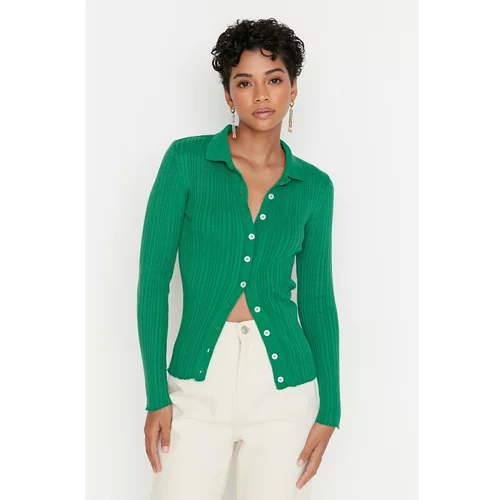 Trendyol Green Buttoned Knitwear Cardigan