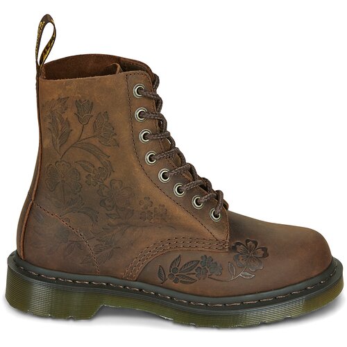 Dr. Martens 1460 PASCAL EMBOSS FLORAL DARK BROWN CRAZY HORSE Smeđa Slike