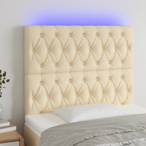 vidaXL LED uzglavlje krem 100x7x118/128 cm od tkanine Cijene