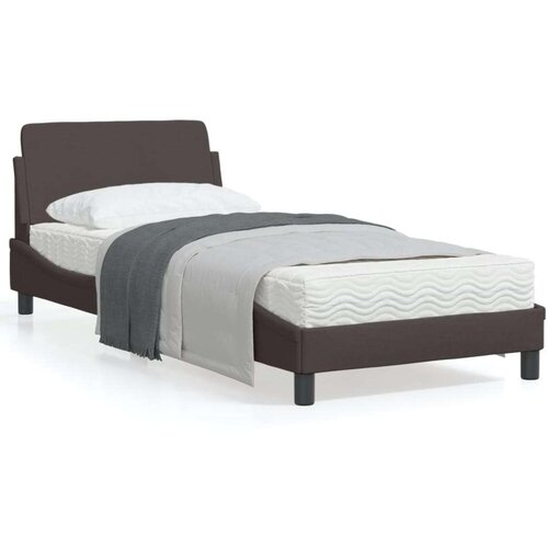  Posteljni okvir z vzglavjem temno rjav 90x190 cm blag Cene