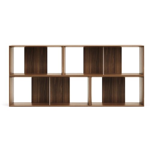 Kave Home Smeđi modularni sustav polica 4 kom u dekoru oraha 168x76 cm Litto – Cijene