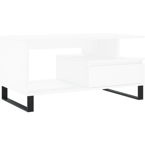 Maison Chic Klubska mizica - kavna mizica - Nizka mizica bela 90x49x45 inženirski les, (21755013) Cene