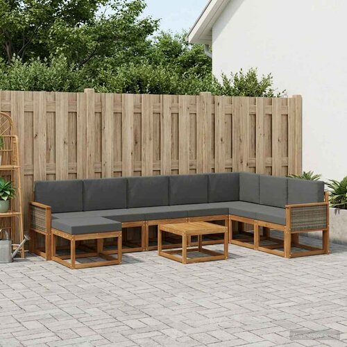  Set vanjskih sofa 9 kom. Prirodna i antracit Cijene