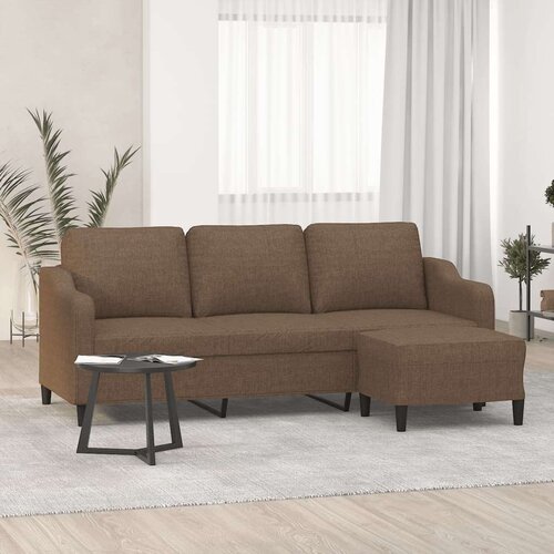 vidaXL Trosed s stolčkom za noge rjav 180 cm blago, (20925447) Cene