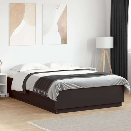  Okvir za krevet crni 150x200 cm konstruirano drvo Slike
