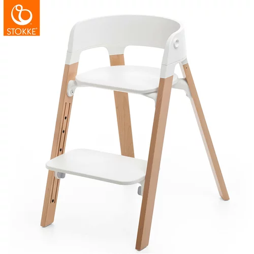 Stokke otroški stolček steps™ natural legs/white seat