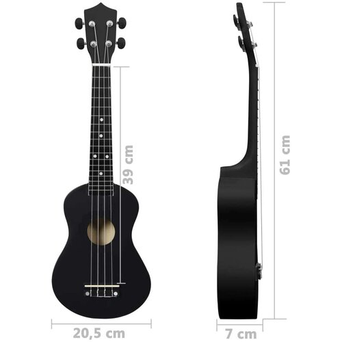 VidaXL Set dječjeg ukulelea Soprano s torbom crni 23 &amp;quot; Slike